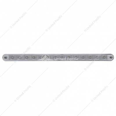 14 LED 12" Turn Signal Light Bar With Bezel - Amber LED/Clear Lens