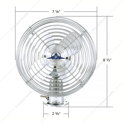 Chrome 6" Heavy Duty Fan - 12V
