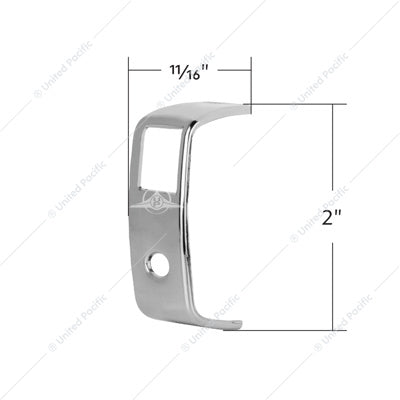 CHROME ROCKER SWITCH COVER FOR PETERBILT 579 (2013-2019) & 567 (2014-2018)- 2 OPENINGS (CARD OF 3)