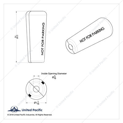 Chrome Plastic "Not For Parking" Trailer Brake Lever Cover for Peterbilt/Kenworth with Bendix T-294095-A Valve