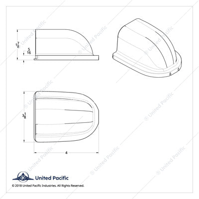 Freightliner Cascadia & Peterbilt 587 Chrome Plastic Cab Mounted Antenna Cover