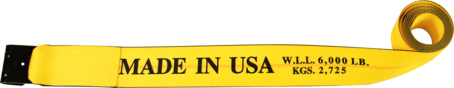 4" Heavy Duty Winch Strap with Flat Hook
