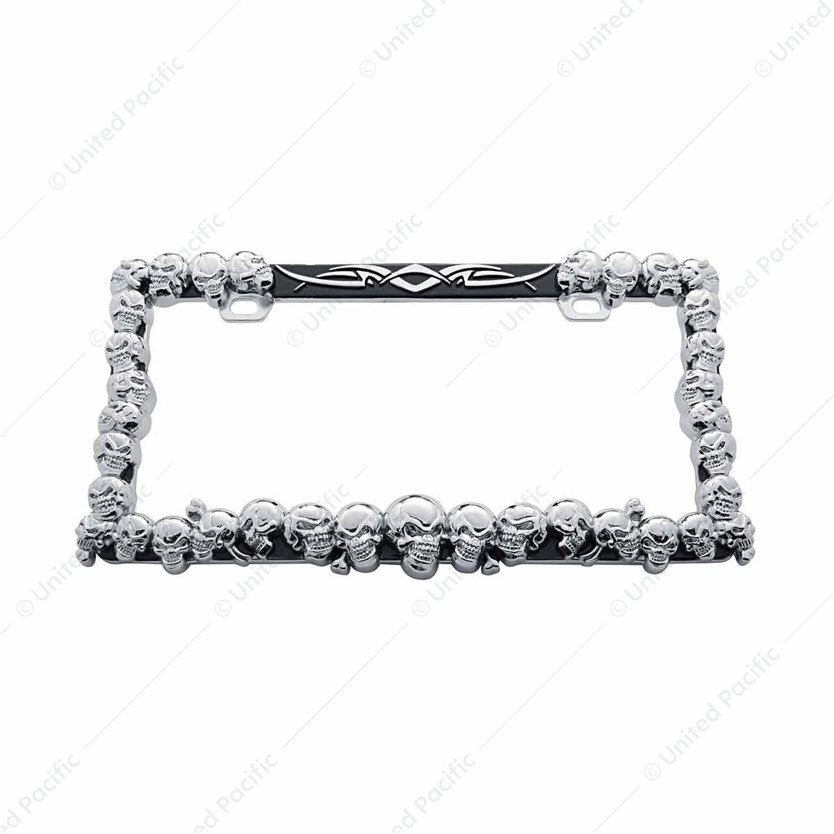 Skull License Plate Frame- Chrome
