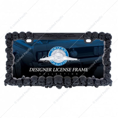 Skull License Plate Frame - Black