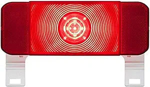 LED RV combination tail light, driver side with license illuminator, black base, clam