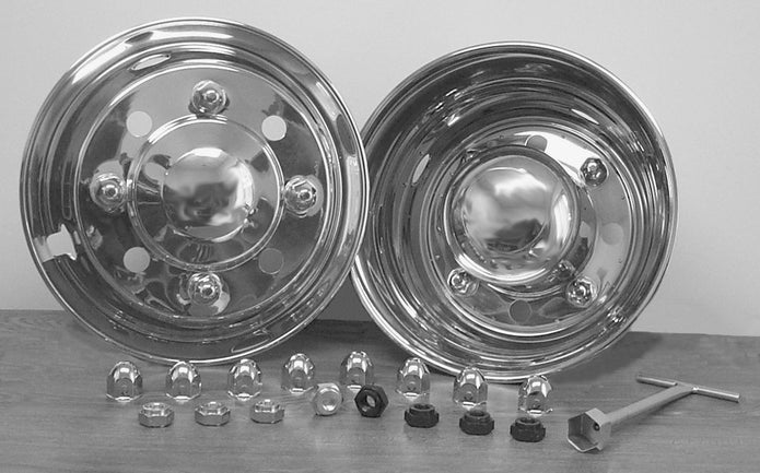 Wheel Simulator Set - 19.5" x 6.75" - Over Lug Design 8 Lugs - 4 Hand Holes - GM Yrs 2019-Current