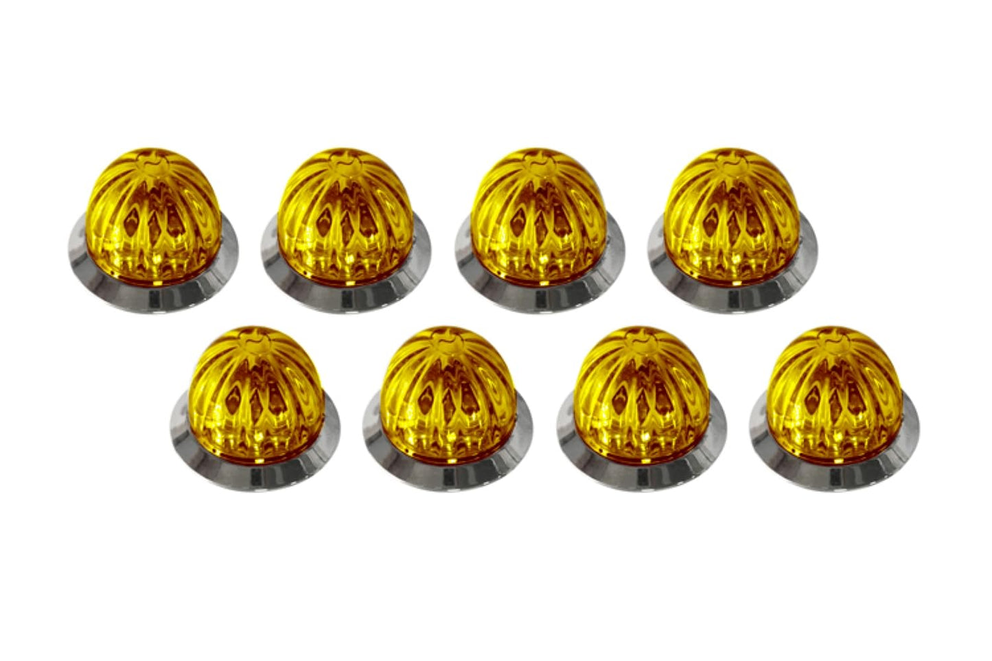 Hero Mini Watermelon Clear Lens / Amber Leds Marker Light With 3/4" Post Mount - 8 PACK