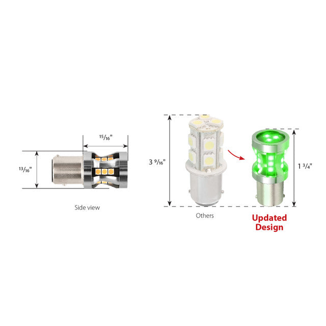 1157 High Power Short Tower LED Bulb Amber
