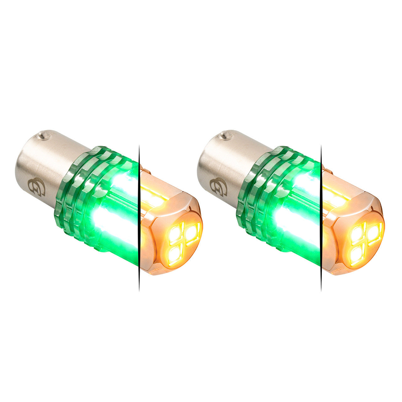 1157 Dual Color LED Bulb - Amber Primary / Green Secondary (PR)