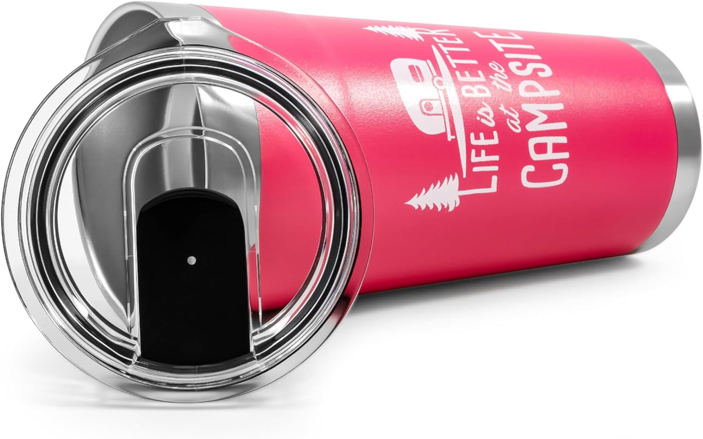 Life Is Better at the Campsite 20oz Tumbler, Coral/RV Design