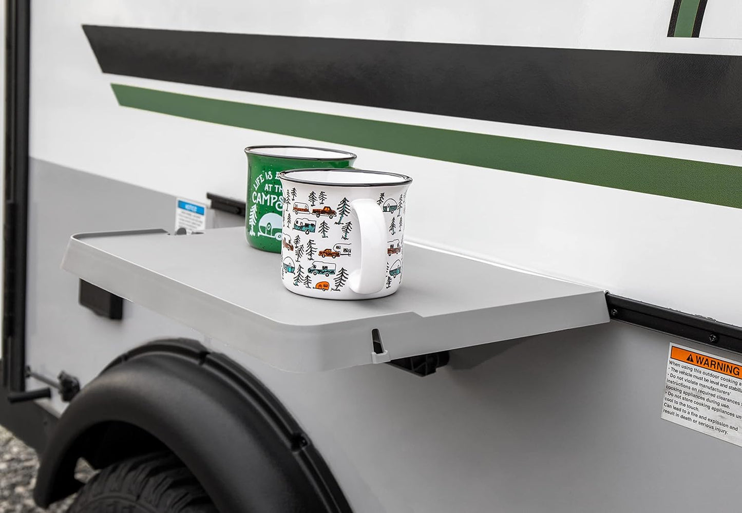 RV Rail Mount Table - 16.75" Charcoal Gray