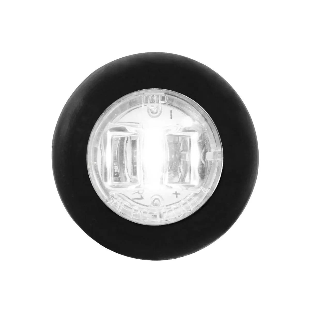 3/4" Round Mini White Clear 1 LED High Low Light With Grommet