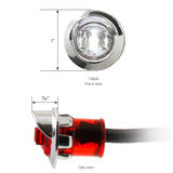 3/4 Mini LED Light with Chrome Bezel with Visor Red/Clear