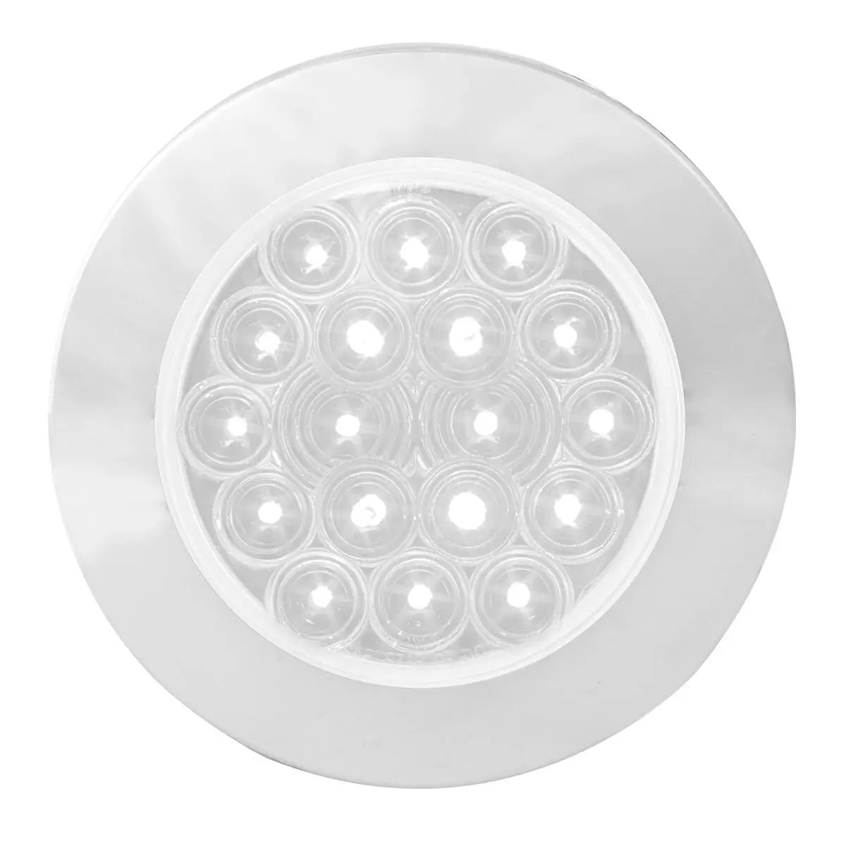 4″ Fleet Flat Surface Mount 18 LED Light With Chrome Twist & Lock Bezel