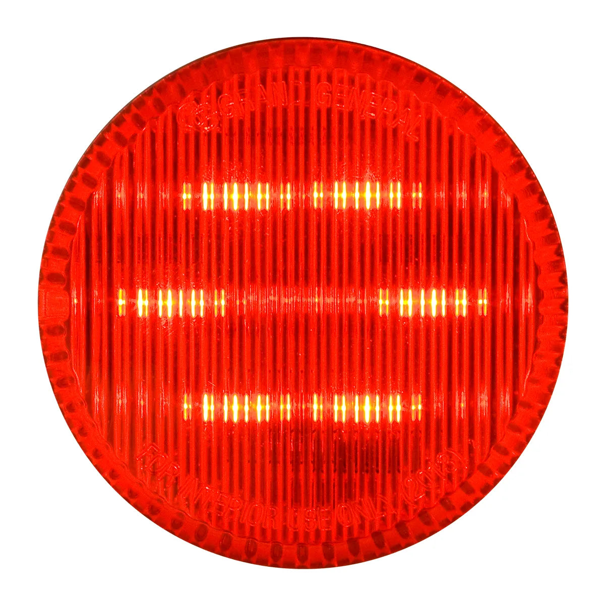2″ Round Dual Function 6 LED Light Red Red