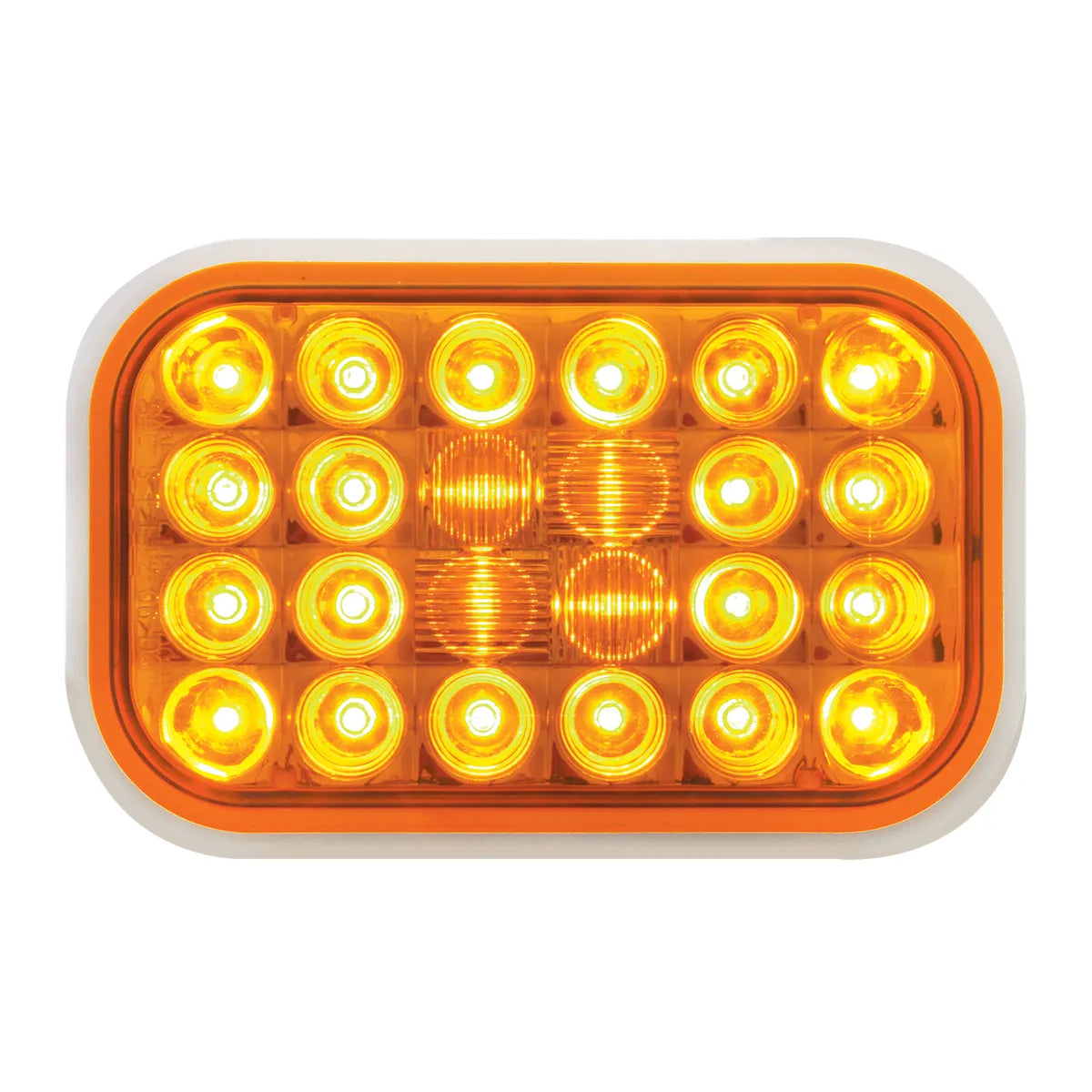 RECTANGULAR PEARL AMBER 24 LED LIGHT AMBER LENS