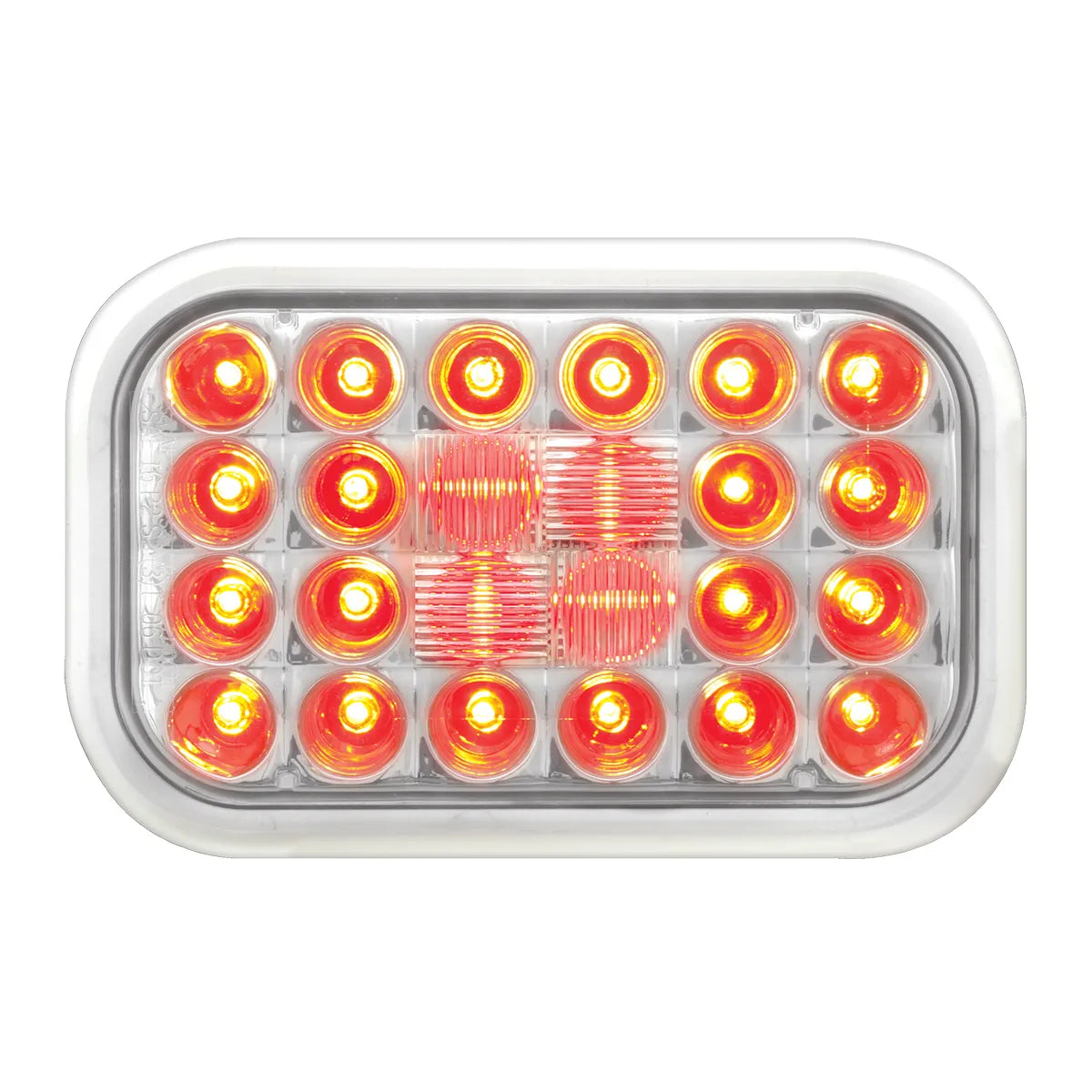 RECTANGULAR PEARL LED LIGHT RED/CLEAR