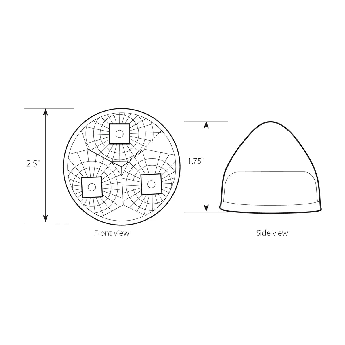 2" Spyder 3 LED Beehive Light Only Amber Lens