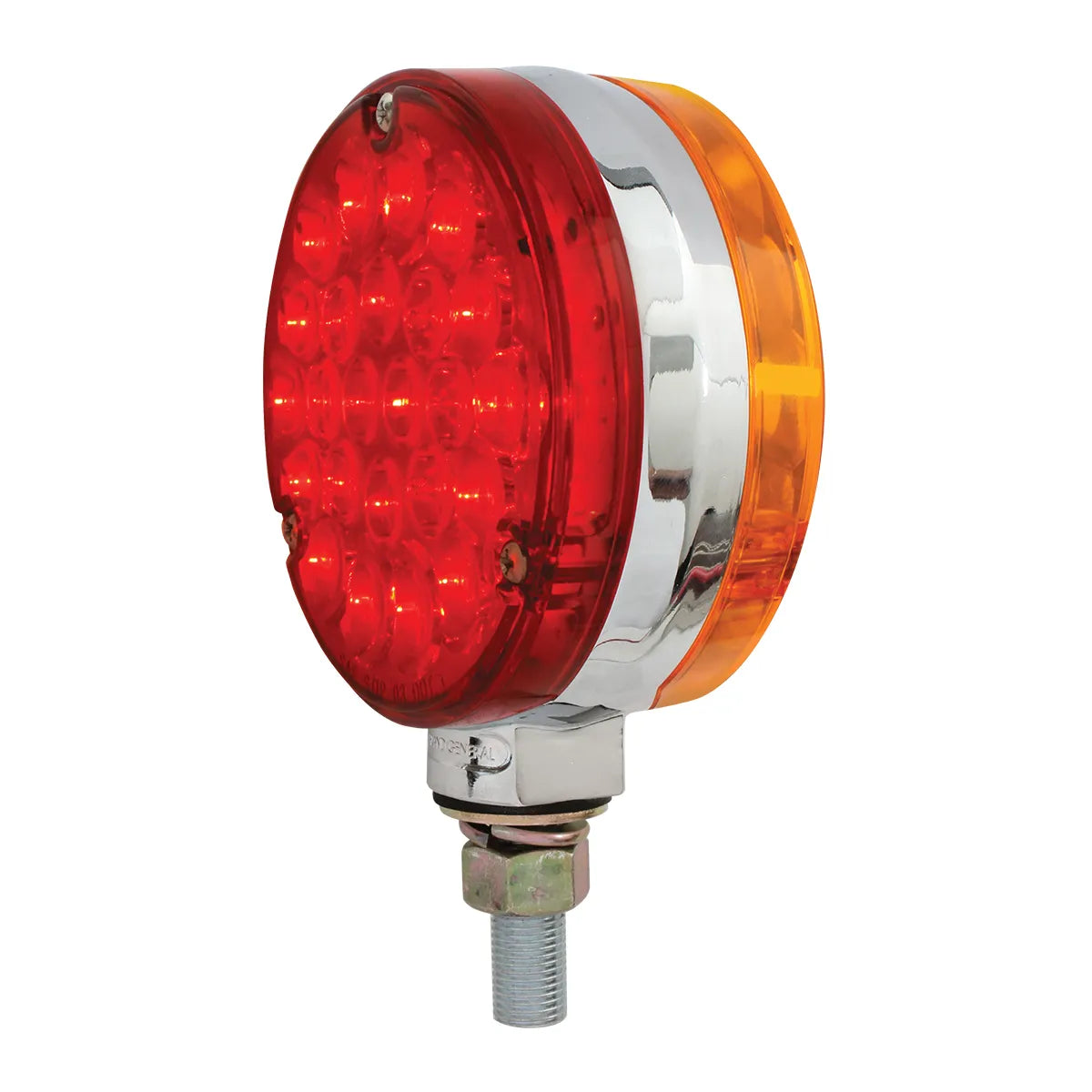 4" Pearl Double Face 24 LED Light Red Amber