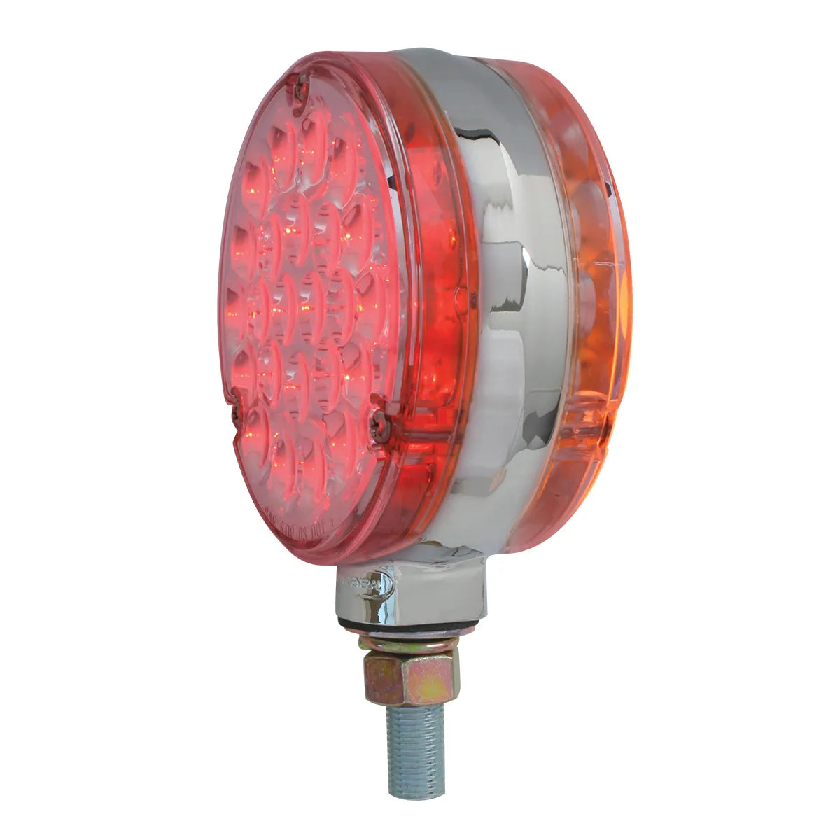 4" Double Face Pearl 24 LED Pedestal Light Amber Red Clear Lens