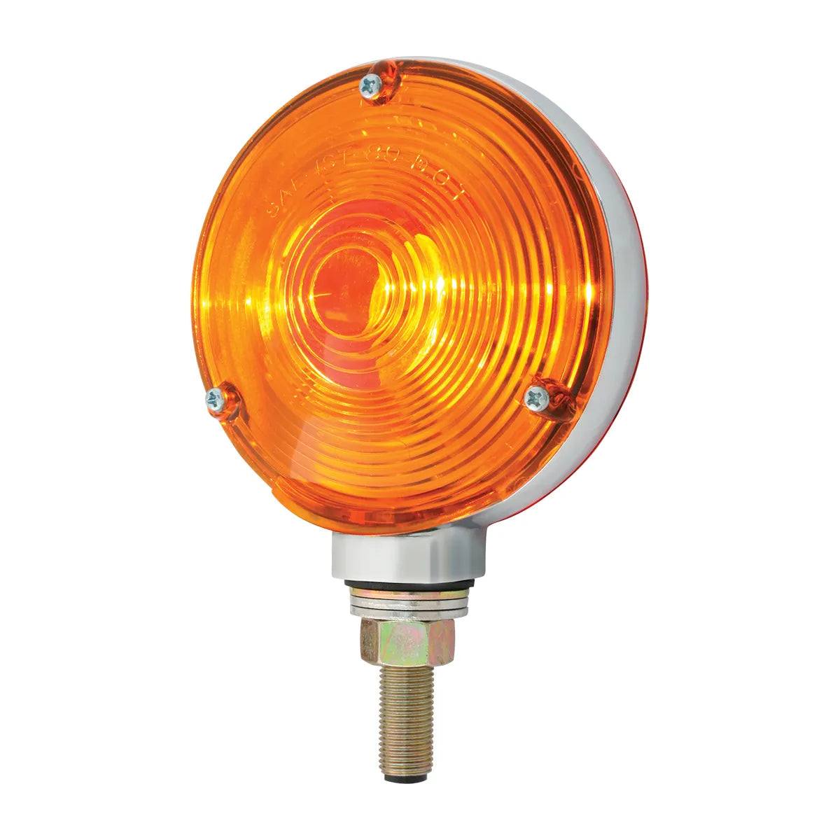 4" Double Face Amber Red Pedestal Light With Chrome housing & 2 Wires