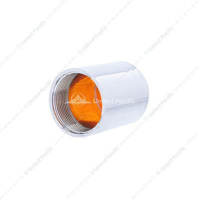 Dome Lens Bumper Guide Top with Chrome Base - Amber (2-Pack)