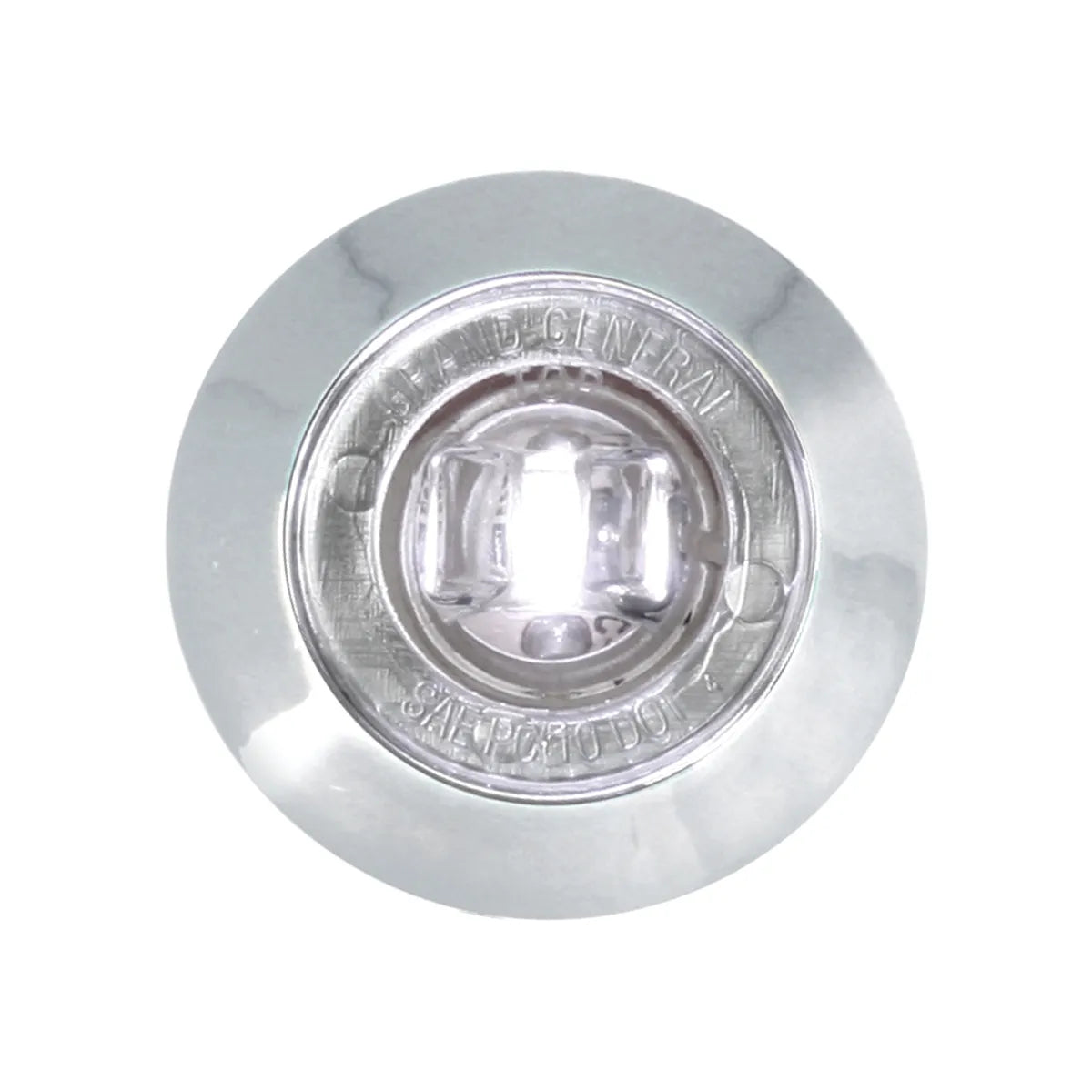 1″ Diameter Mini Wide Angle LED Marker Light With Chrome Bezel White Clear