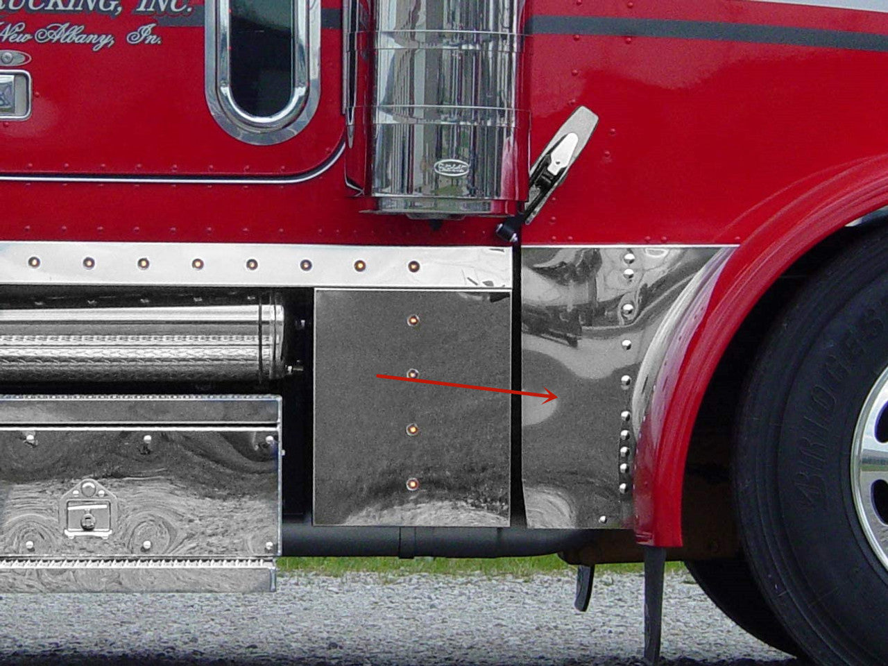 Peterbilt 389 Hood Extension Panel Taper Top