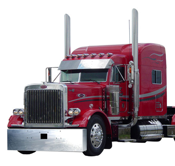 Peterbilt 379 18" Miter End Bumper With Mounting And Tow Holes 7 GA Chrome