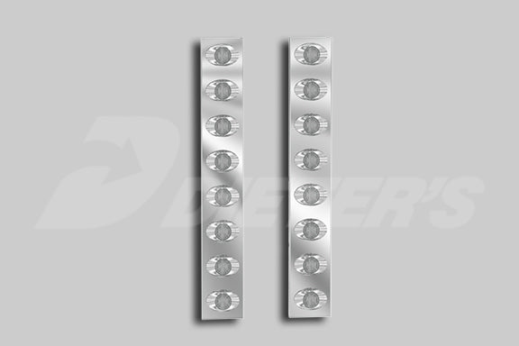 AIR CLEANER LIGHT FRONT BAR, PETERBILT 388/389/367SFA, PREMIUM 15" - W/X3ACG2-LED (8) (25.50"/6.50") FLUSH MOUNT