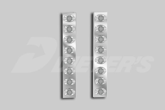 AIR CLEANER LIGHT REAR BAR, PETERBILT, 388/389/367SFA, PREMIUM 15" - W/X3RCG2-LED (8) (22.25"/6.40") FLUSH MOUNT