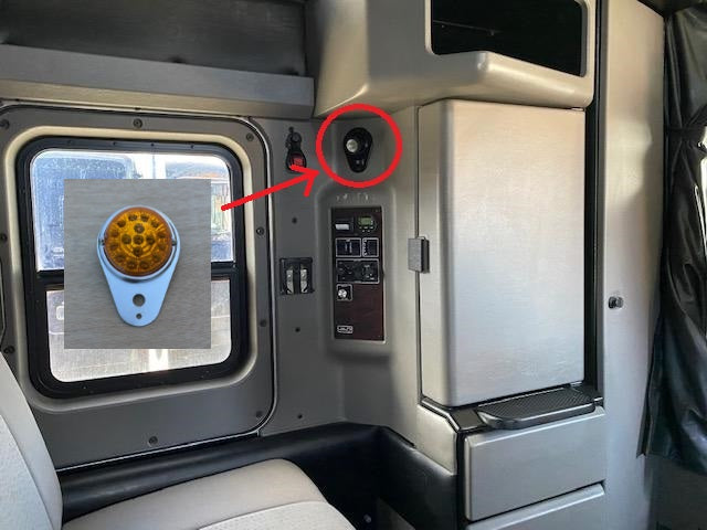 Stainless Steel Kenworth Teardrop Style Interior Dome Light Bracket with 1 Watermelon Light Hole