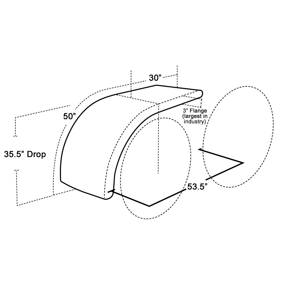 80" Smooth Half Fenders (50"- 30") 14 Ga.
