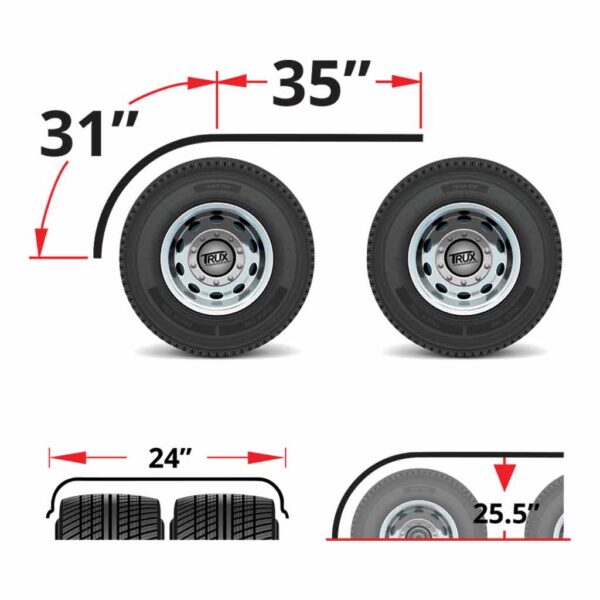 66" Tandem Poly Half Fenders with Rolled Edge