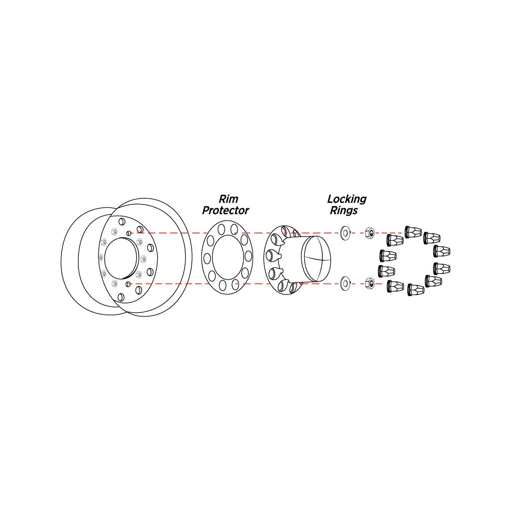 33 mm. Push On Nut Covers Rear Axle Cover Kit with Removable Hubcap