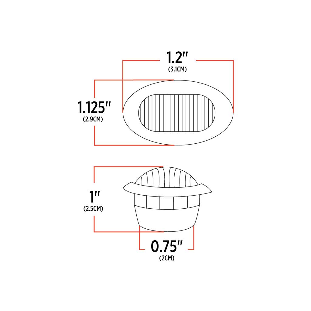 Red Marker Oval LED Light – 2 Diodes 3/4″ Hole Mount