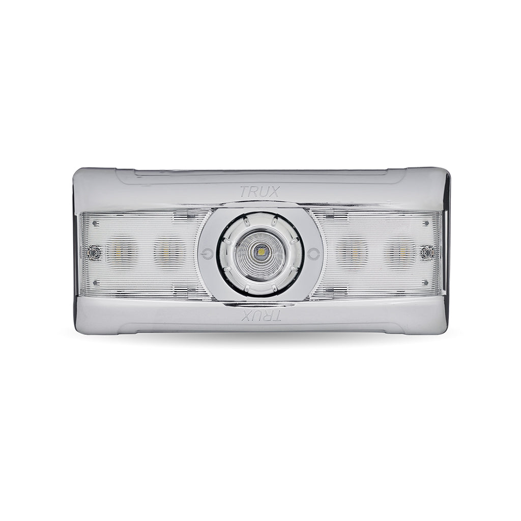 Peterbilt 379 & 378 Interior Projector Dome & Map Cab Light – Chrome | 9 Diodes
