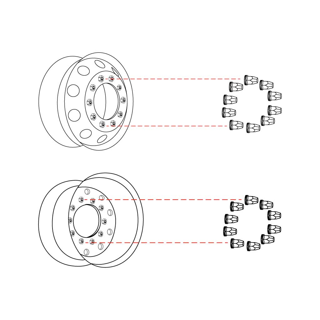 60Pc 33mm Chrome Lugnut Cover with Flange