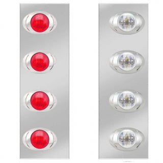 KENWORTH REAR 13" AIR CLEANER LIGHT PANEL W/P3 LED ,RED/ CLEAR SS