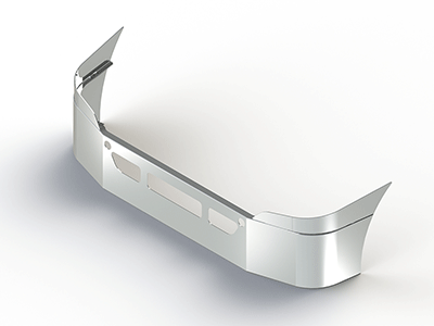 16" Freightliner Cascadia Stainless Clad Replacement Bumper 08-17