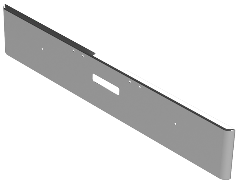 18" Freightliner Classic Rolled End Square Bumper With Tow And Mounting Holes*