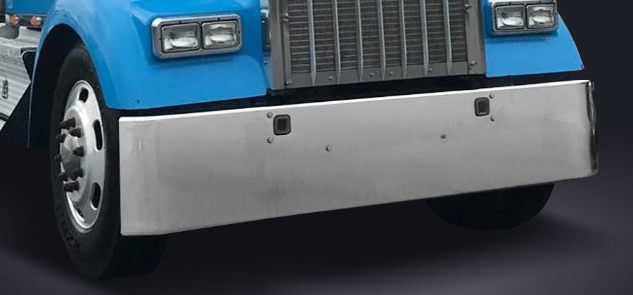 18" Bumper Rolled End Square Kenworth W900B/L 1982+ Tow Bolt Holes