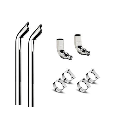 8" x 108" Cowboy Tip 90 Degree Elbows Reduced 5" Exhaust Kit Frieghtliner
