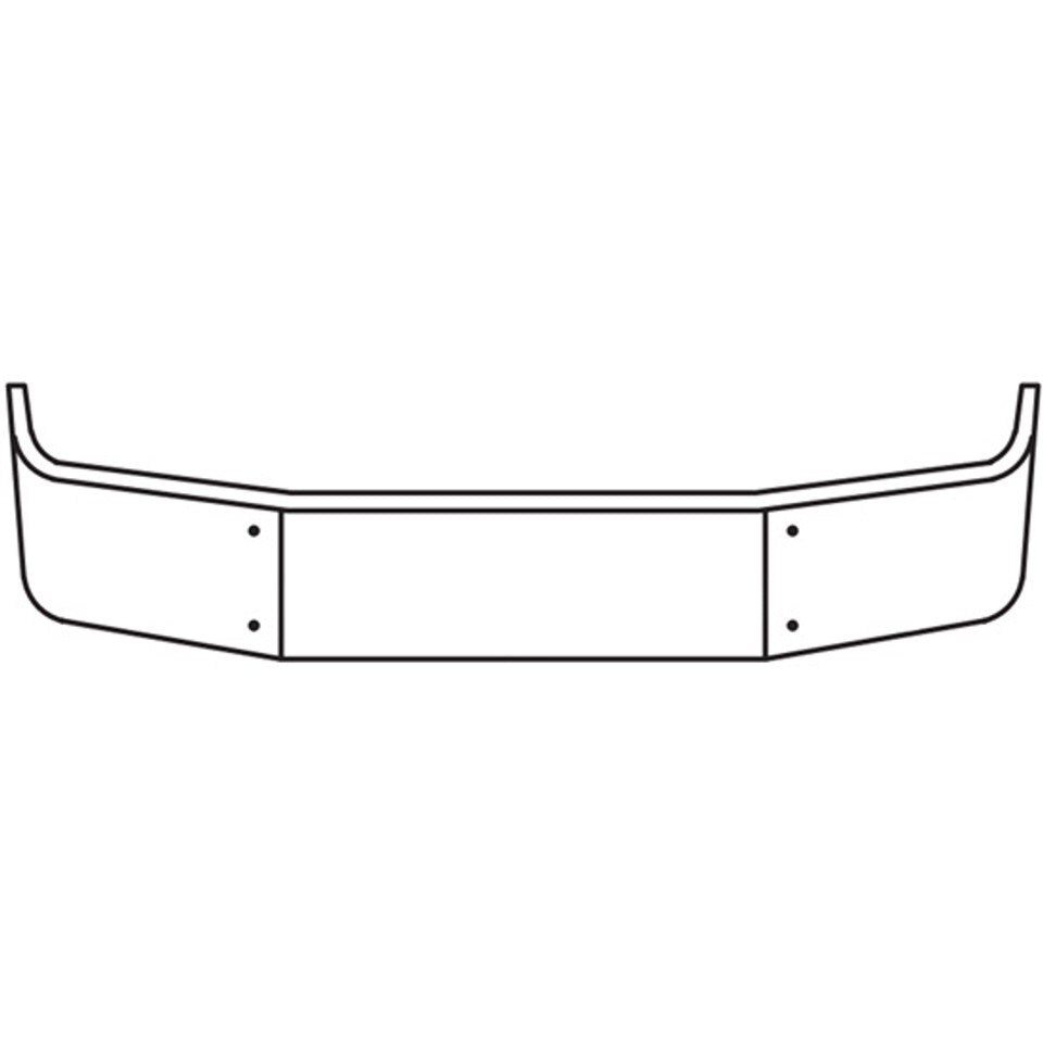 16 Inch Stainless Steel Wrap Around Bumper, 11 Gauge For Peterbilt 386 SBA 2006-Newer