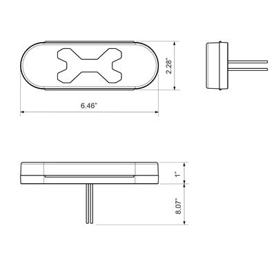 6" Oval Stop Turn Tail Fusion With Cross Pattern Center Backup Light
