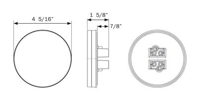 4" Round Fusion Stop Turn and Tail With Center Round Back Up
