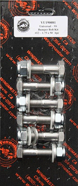 BUMPER BOLT KIT - 6 BOLTS, WASHERS, NYLON WASHERS, NYLOC NUTS Stainless Steel