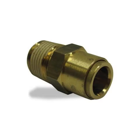 Push-Lock Air Brake Fitting, Male Connector Brass 1/2" x 1/2"