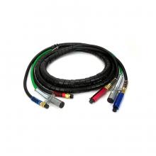 3-in-1 Wrapped Air/Electrical Assembly with Service, Emergency, and ABS Power Lines Premium Metal Hose Handles