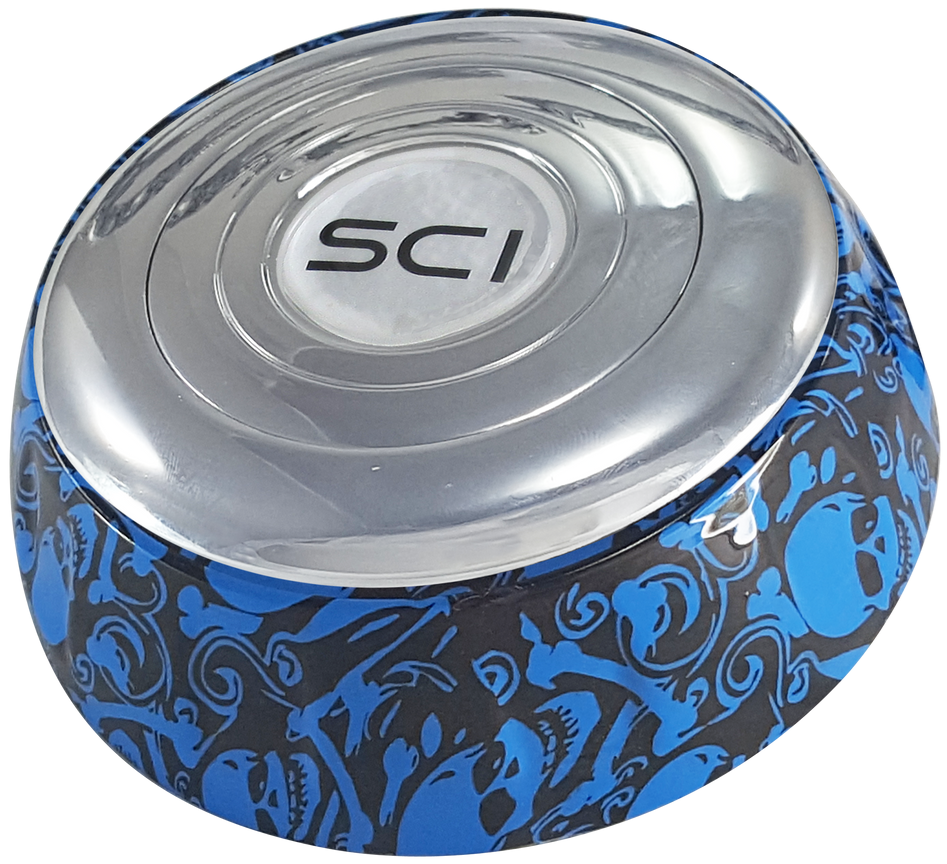 18" Blue Skulls Steering Wheel